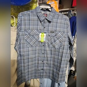 Wrangler Blue Casual Button Down Shirt Classic Design